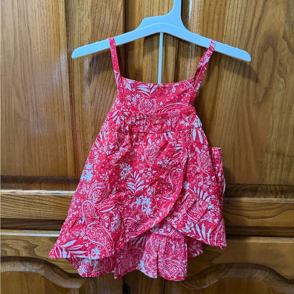 Girls 5T OshKosh B'gosh Red Floral‎ Kids 2 piece Short Set NWT